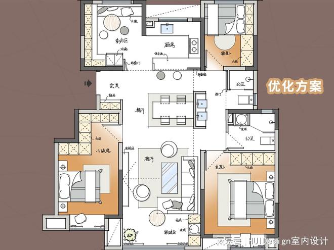 Kaiyun（中国体育）：132㎡户型餐厅都是门改造后餐桌成为视觉中心空间更灵动(图5)